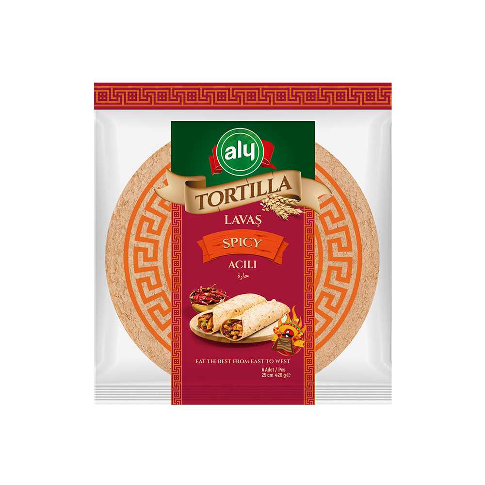 Aly Acılı Tortilla Lavaş 25 cm 6'lı Paket 420g | Aly Foods