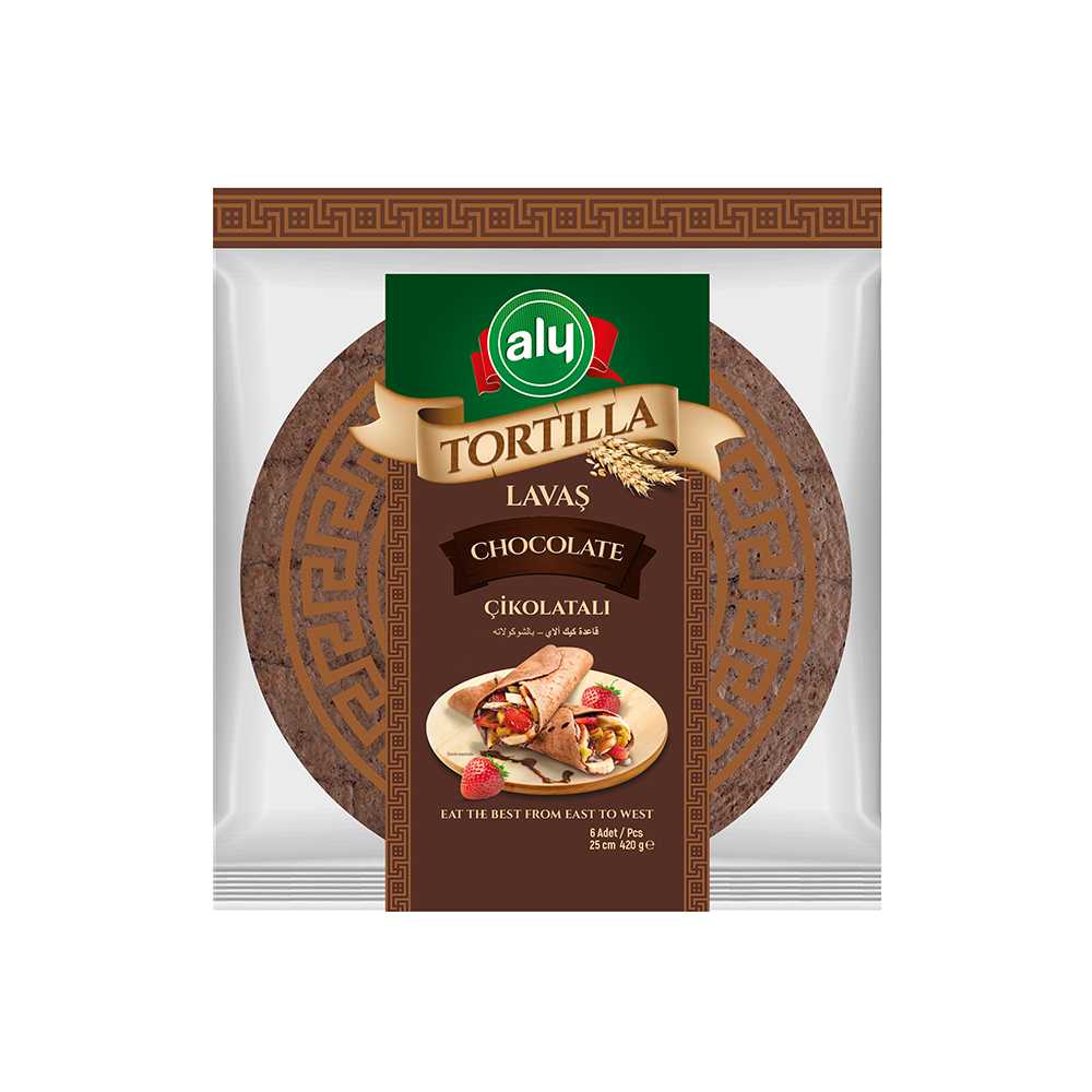 Aly Çikolatalı Tortilla Lavaş 25 cm 6'lı Paket 420g | Aly Foods