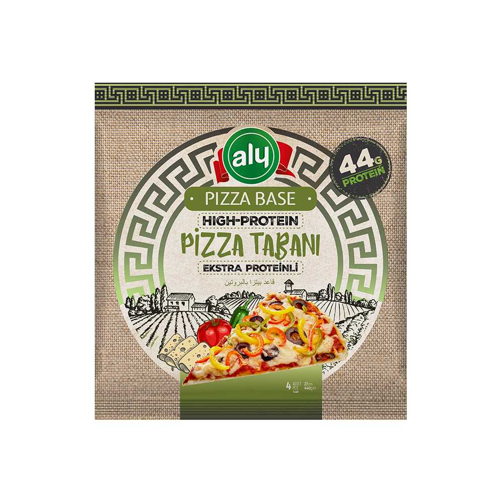 Aly Ekstra Proteinli Pizza Tabanı 27 cm 4'lü 440g | Aly Foods