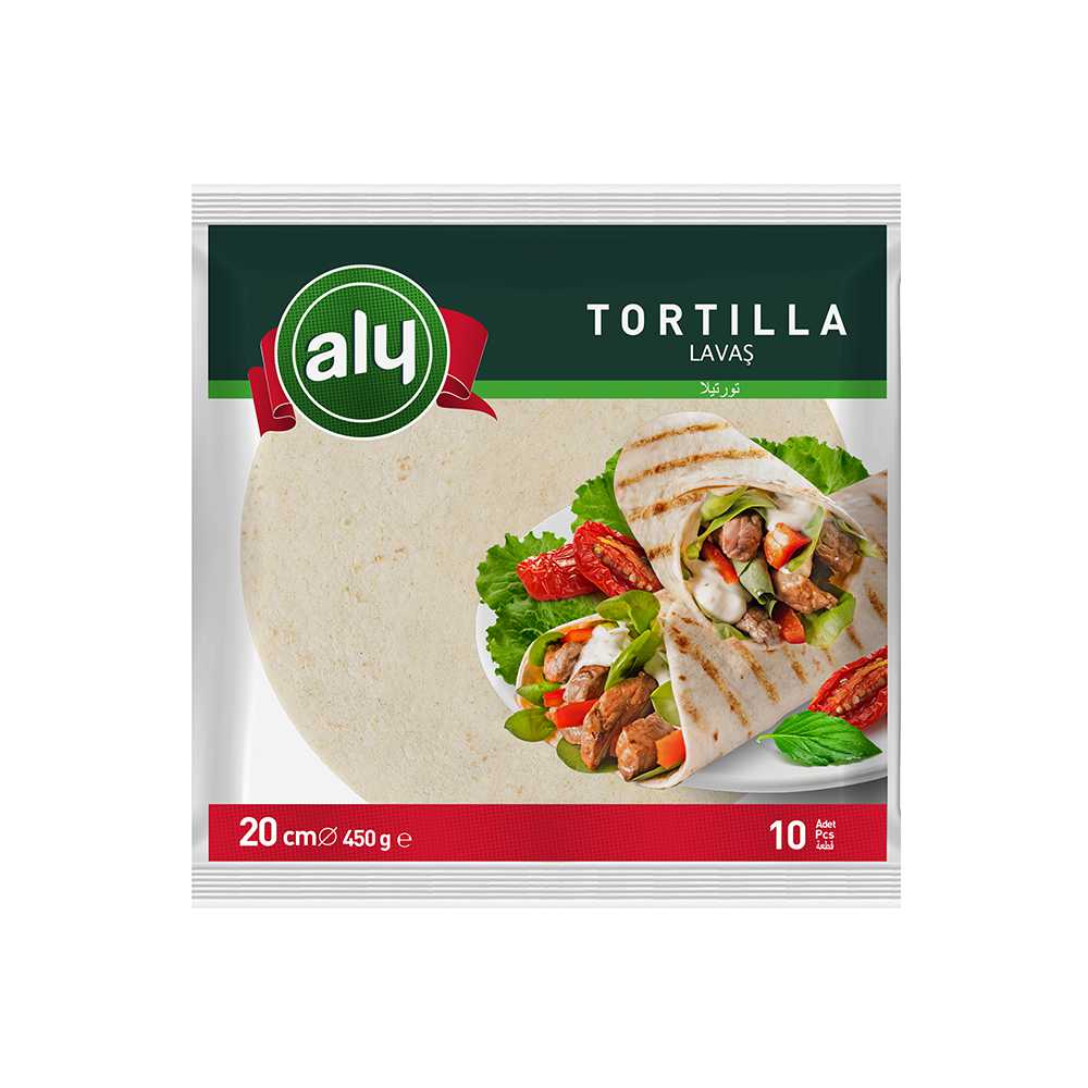 Aly Sade Tortilla Lavaş 20 cm 10'lu Paket 450g | Aly Foods