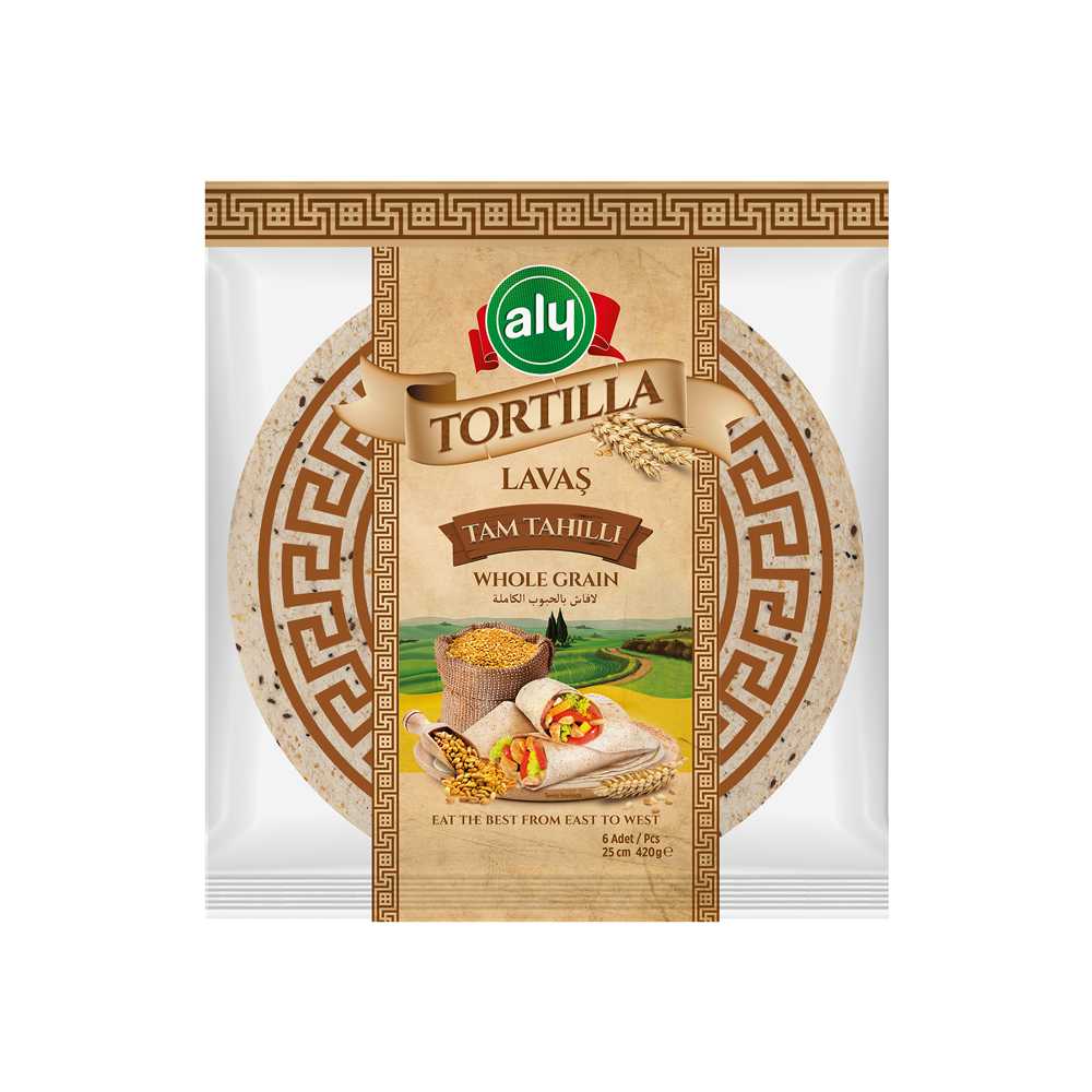 Aly Tam Tahıllı Tortilla Lavaş 25 cm 6'lı Paket 420g | Aly Foods