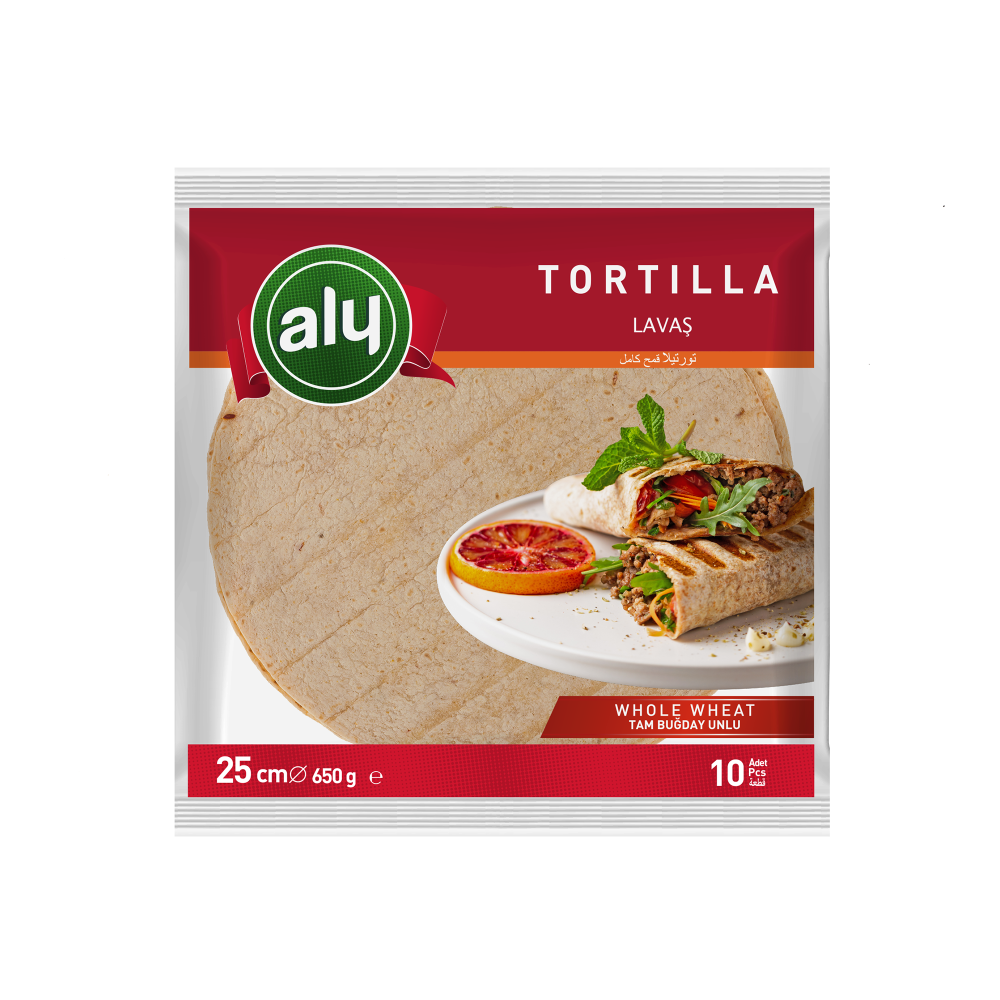 Aly Whole Wheat Tortilla 25 cm 10 Pcs 650g | Aly Foods